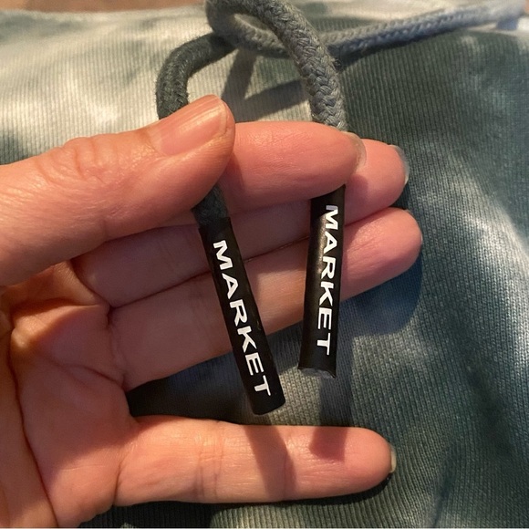 Chinatown MARKET Green Tie Dye Smoke Cloud Pocket Arc Hoodie Sweatshirt-Medium - Picture 5 of 7